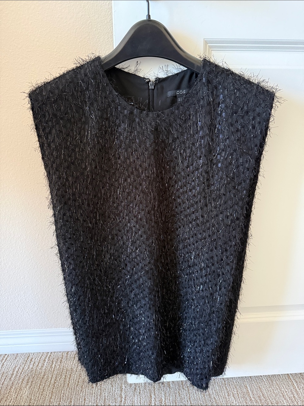 COS Black Textured Sleeveless top. Great for layering.